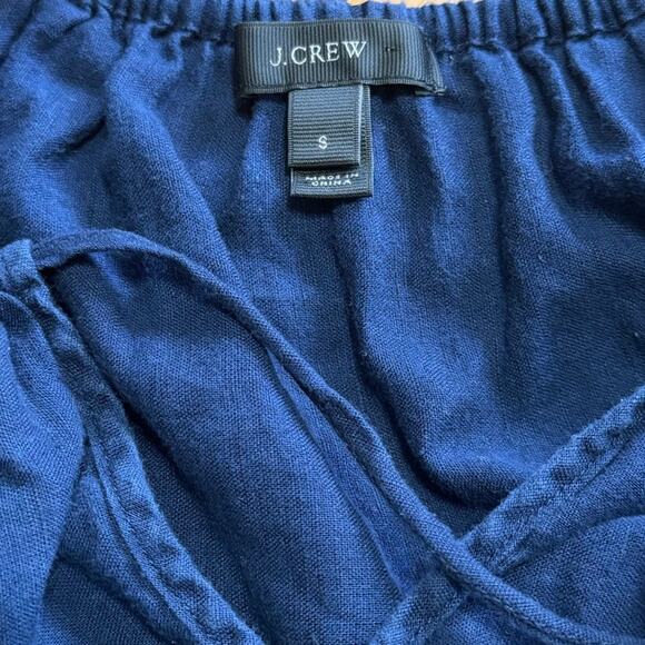 J. Crew Navy Blue Linen Cotton Blend Dress Coverup Size Small - Picture 3 of 5